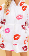 Kiss Kiss Hoodie Blanket