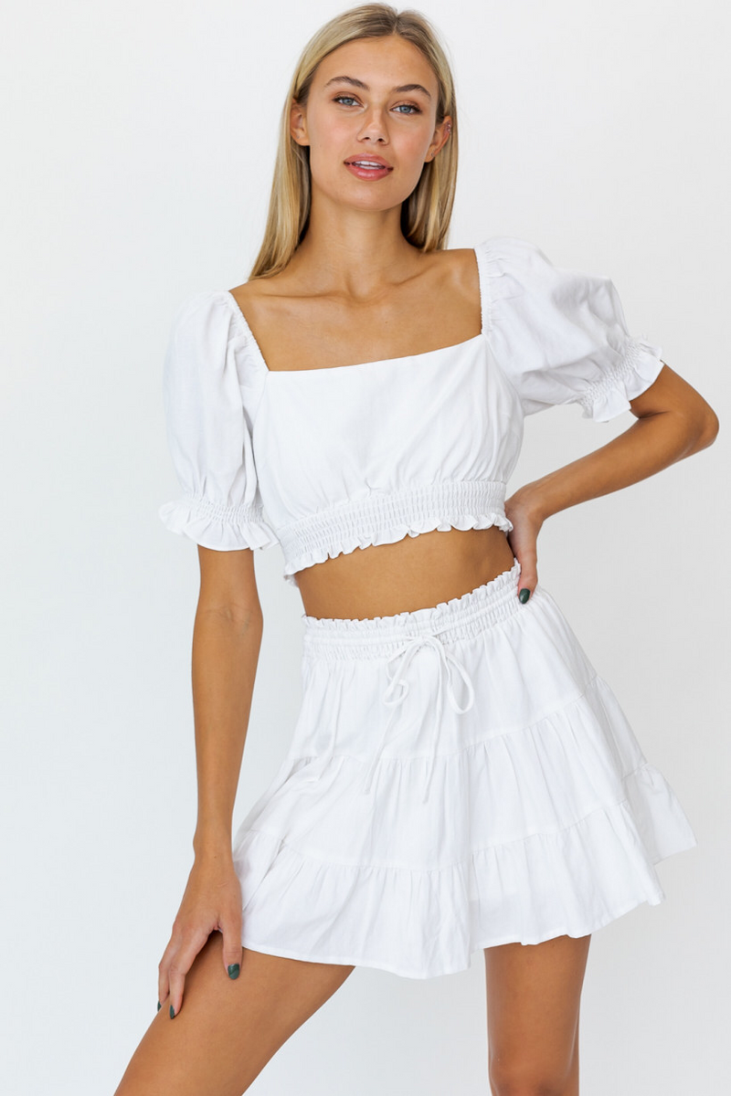 White Flare Skirt