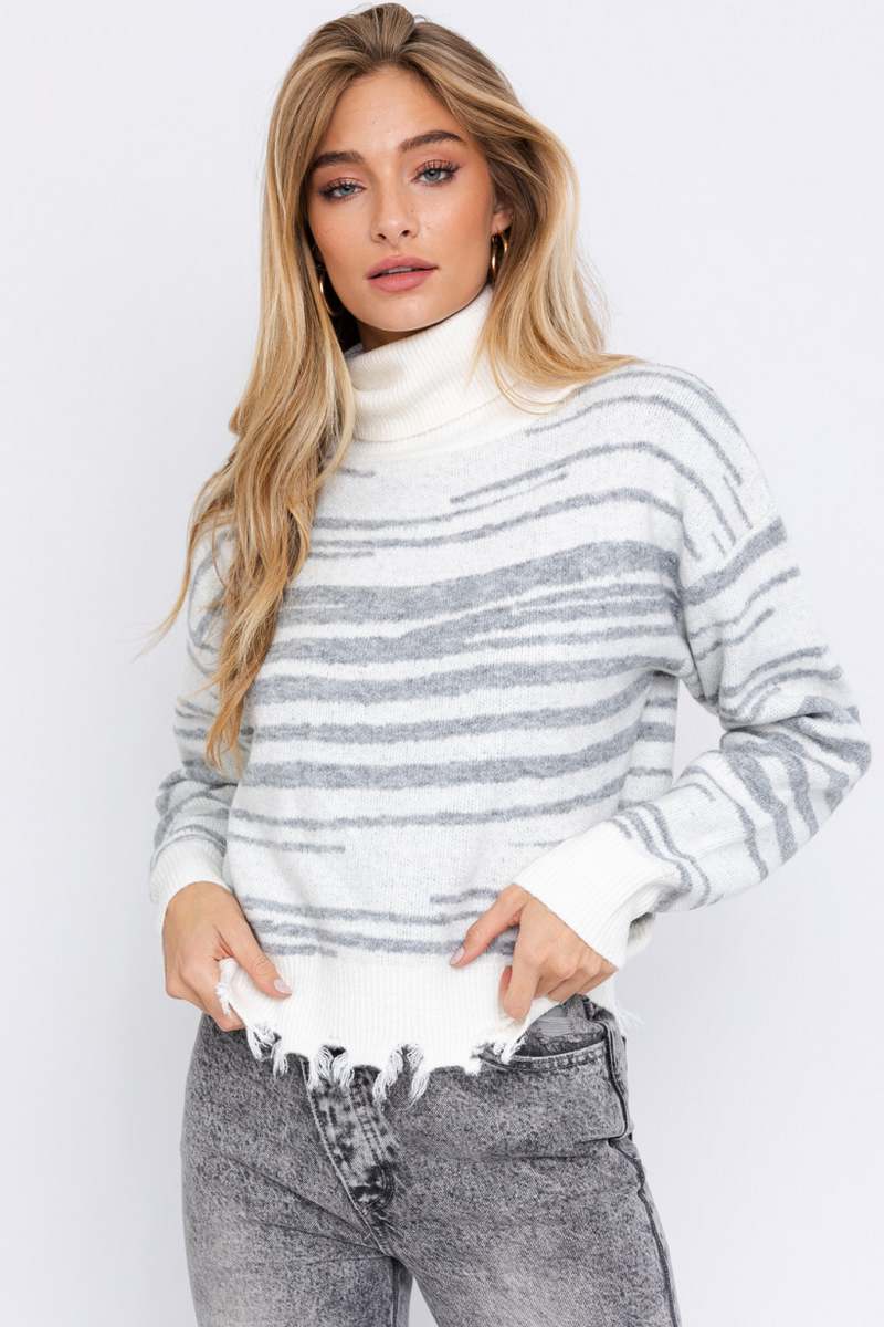 Turtleneck Zebra Sweater