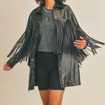 Wild West Black Fringe Shacket