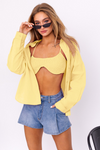 Light Yellow Oversized Button Down Shirt