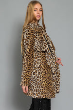 Faux Fur Leopard Coat