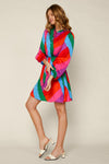 Rainbow Pleated Shortie Dress