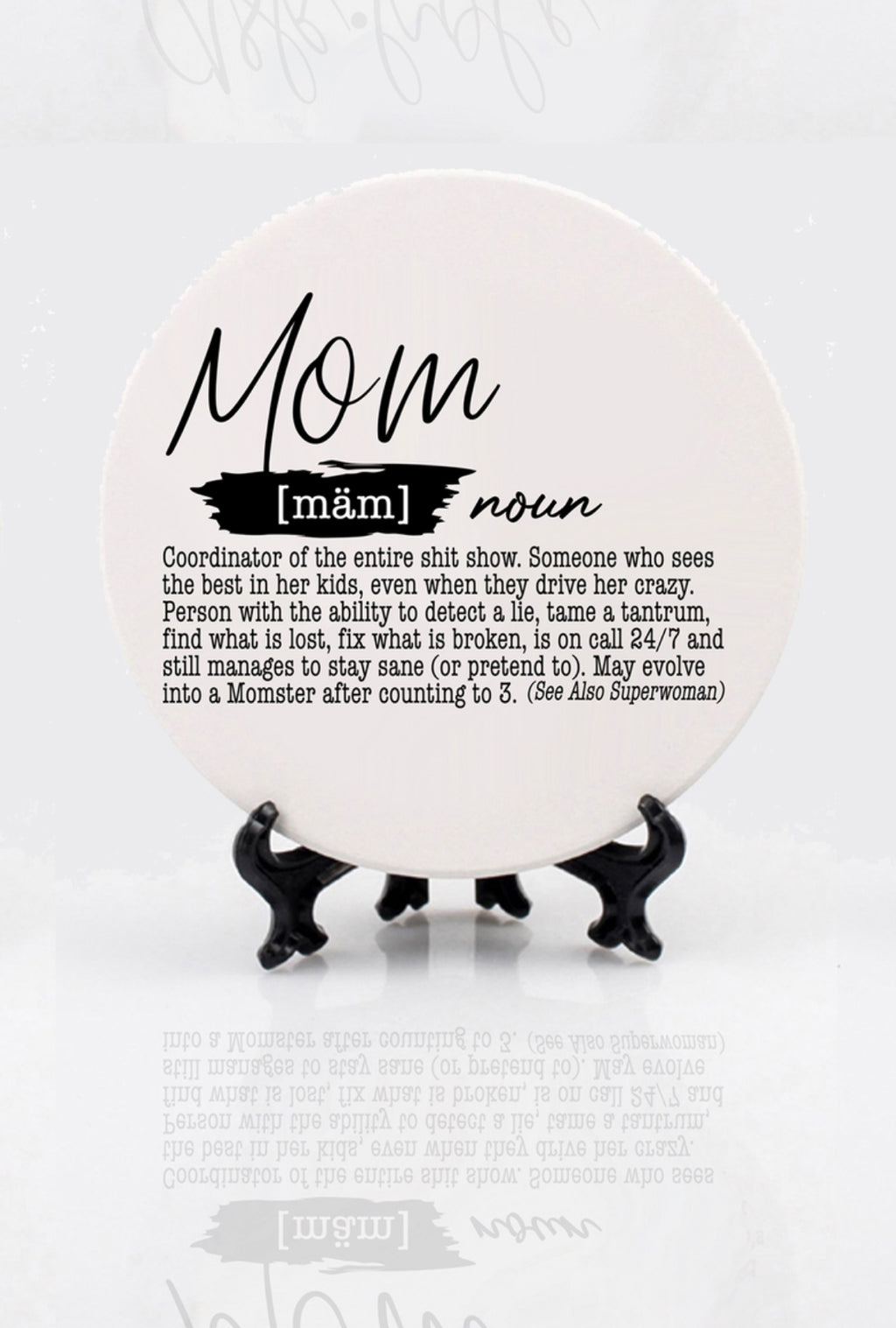 | Handmade Ceramic Coaster MOM