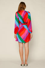 Rainbow Pleated Shortie Dress