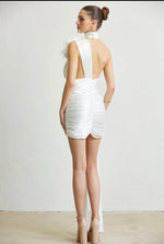 One Shoulder White Occasion Dress-FINAL SALE