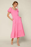 Pink Ruffled Maxi Dress