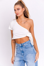 One Shoulder Side Crop Top