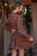 Long Sleeve Tier Short Dress