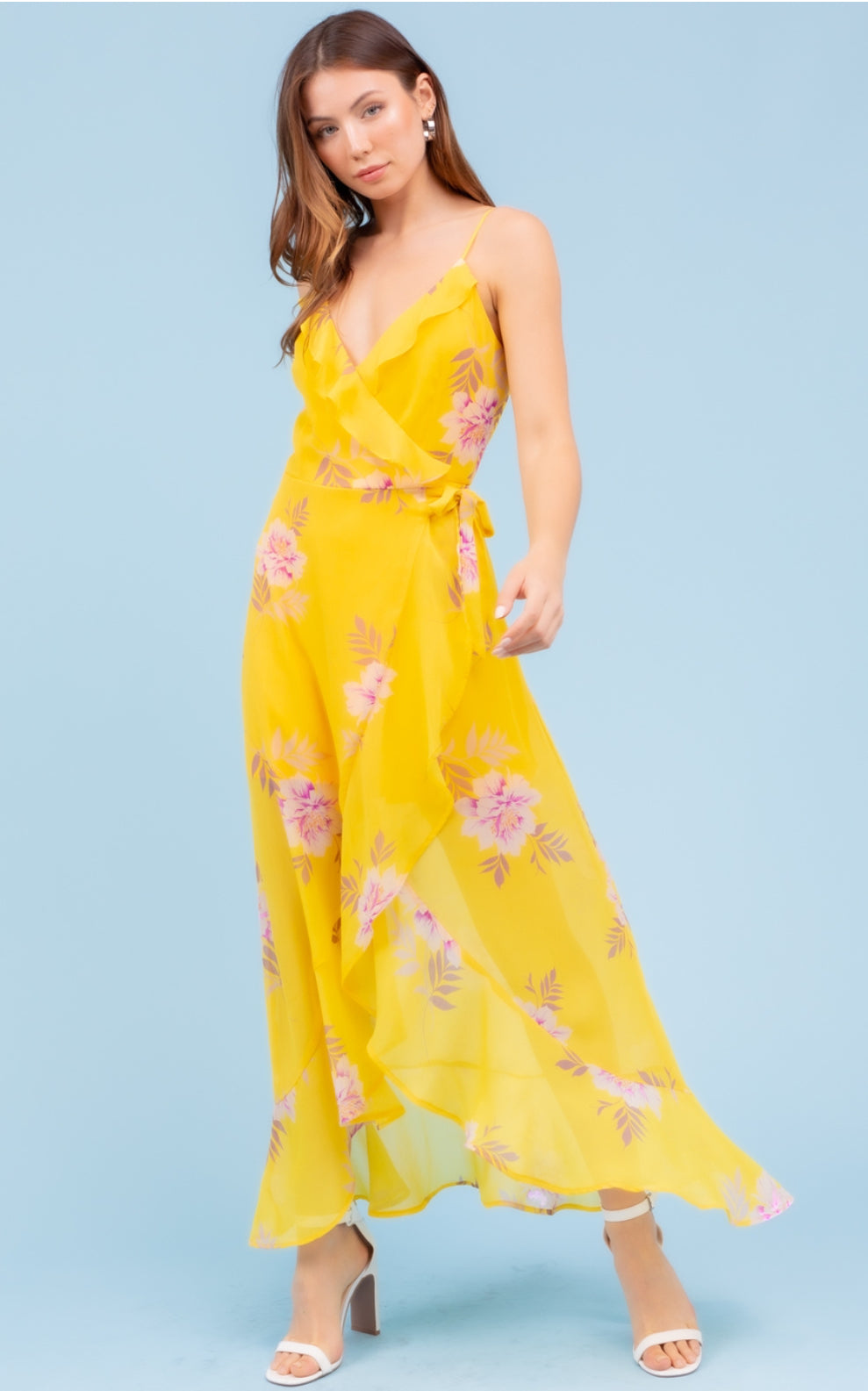 Spaghetti Strap Yellow Floral Dress – Rolling Rack Boutique Spaghetti Strap Yellow Floral Dress – Rolling Rack Boutique