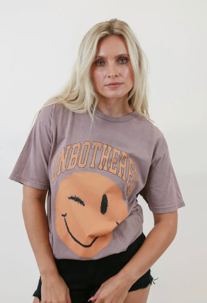 Unbothered Smiley Oversized Tee