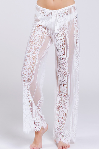 Tie Waisted Lace Long Pants