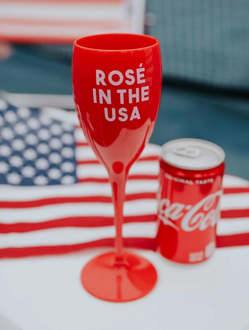 Rose In The USA Champagne Flutes