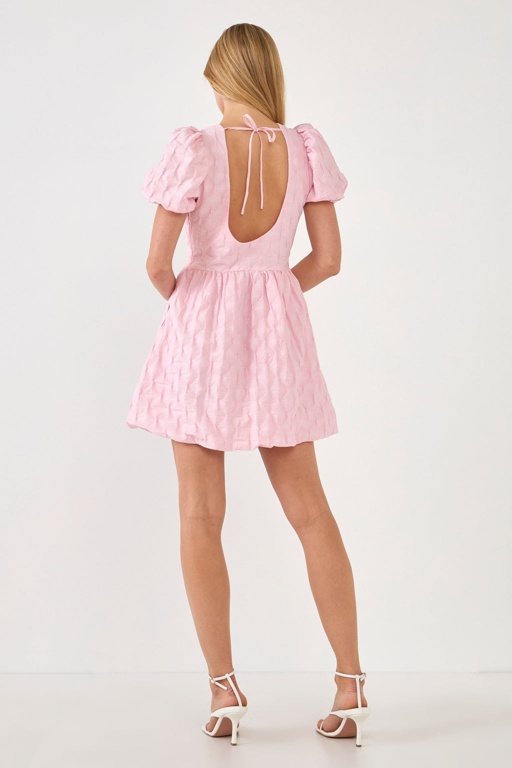 Pink Balloon Shortie Textured Dress