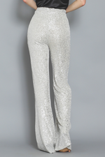 Silver Sequin Long Pants