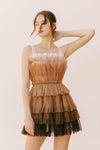 Brown Ombré Tulle Shortie Dress