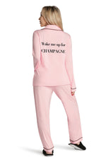 Pink Lightweight PJ Set- Wake Me Up For Champagne