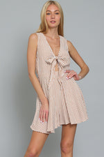 Sleeveless Tan Stripe Romper