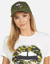 Lauren Moshi Bay Camo Lip Canvas Military Hat