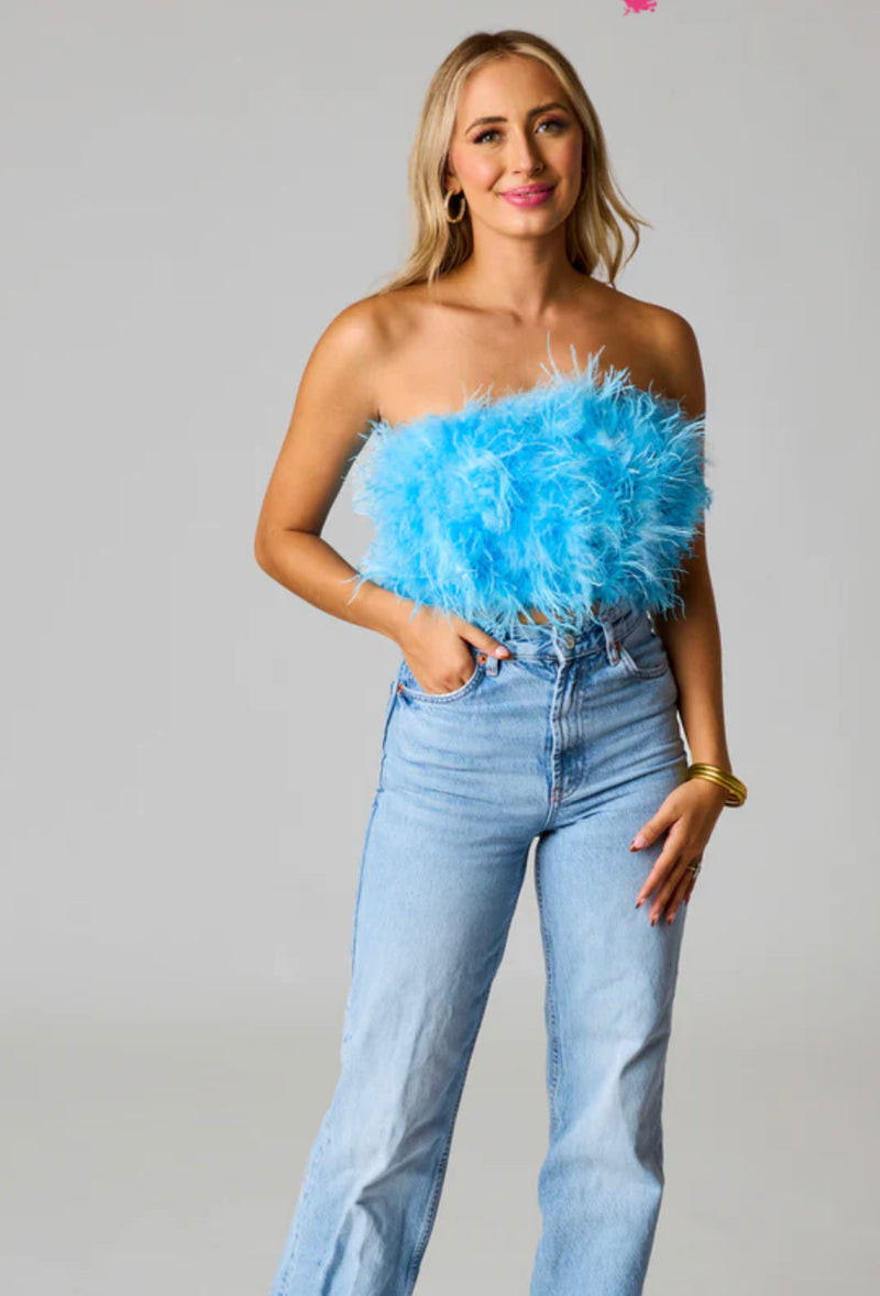 Sky Blue Feather Crop