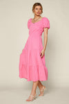 Pink Ruffled Maxi Dress