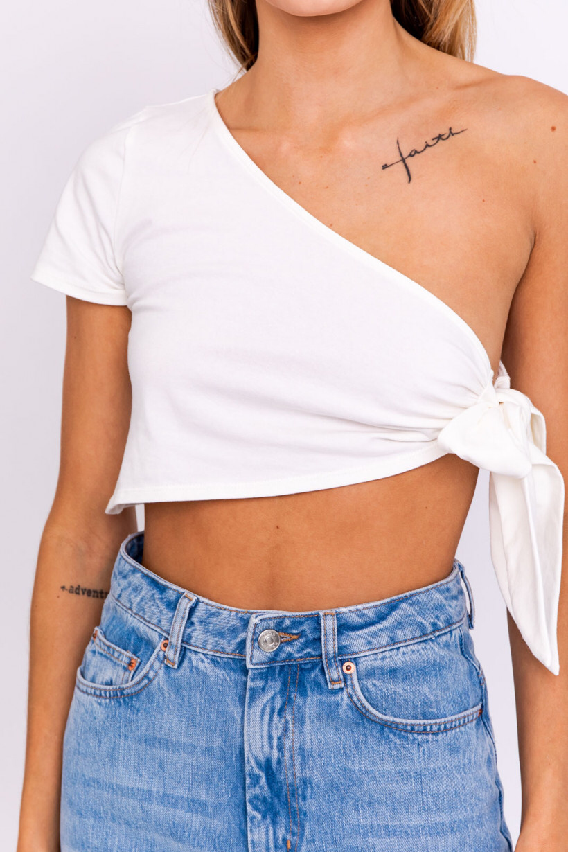 One Shoulder Side Crop Top