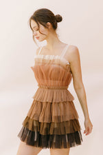 Brown Ombré Tulle Shortie Dress