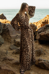 Leopard Long Sleeve Wrap Dress