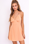 Sleeveless Peach Mini Dress