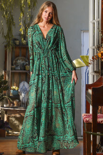 Evergreen Belted Maxi Dress
