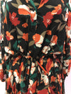 Green and Rust Floral Short Dress