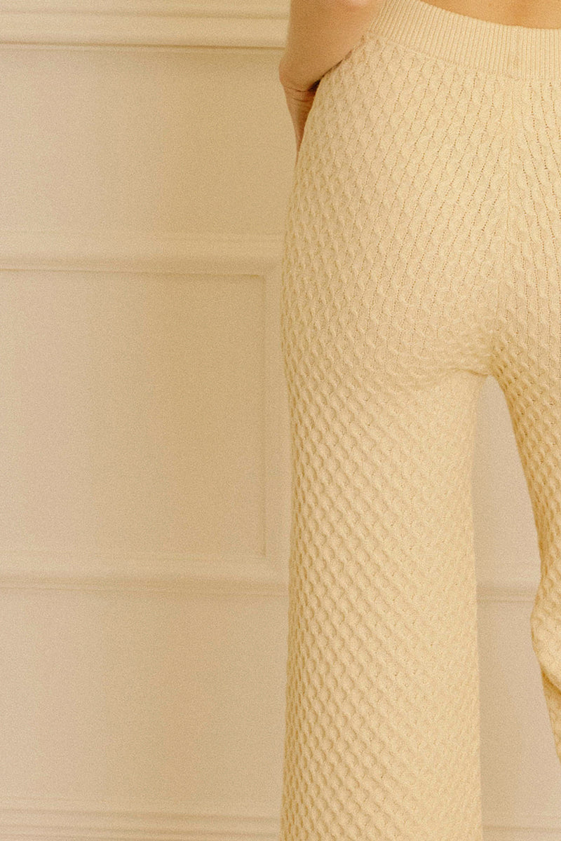 Bisque Waffle Knit Pants