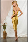 Gold Sateen Cami Dress