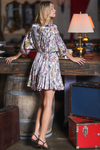 Purple Cream Floral Mini Dress
