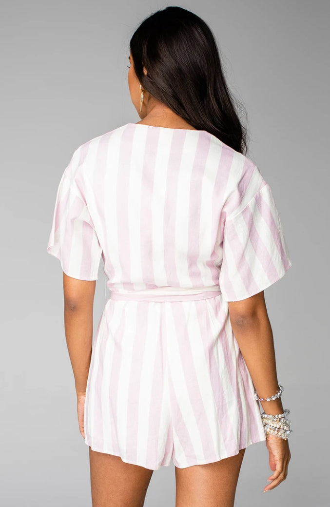 Pink and White Romper