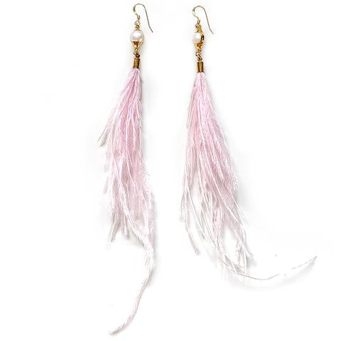 Blush Feather and Pearls