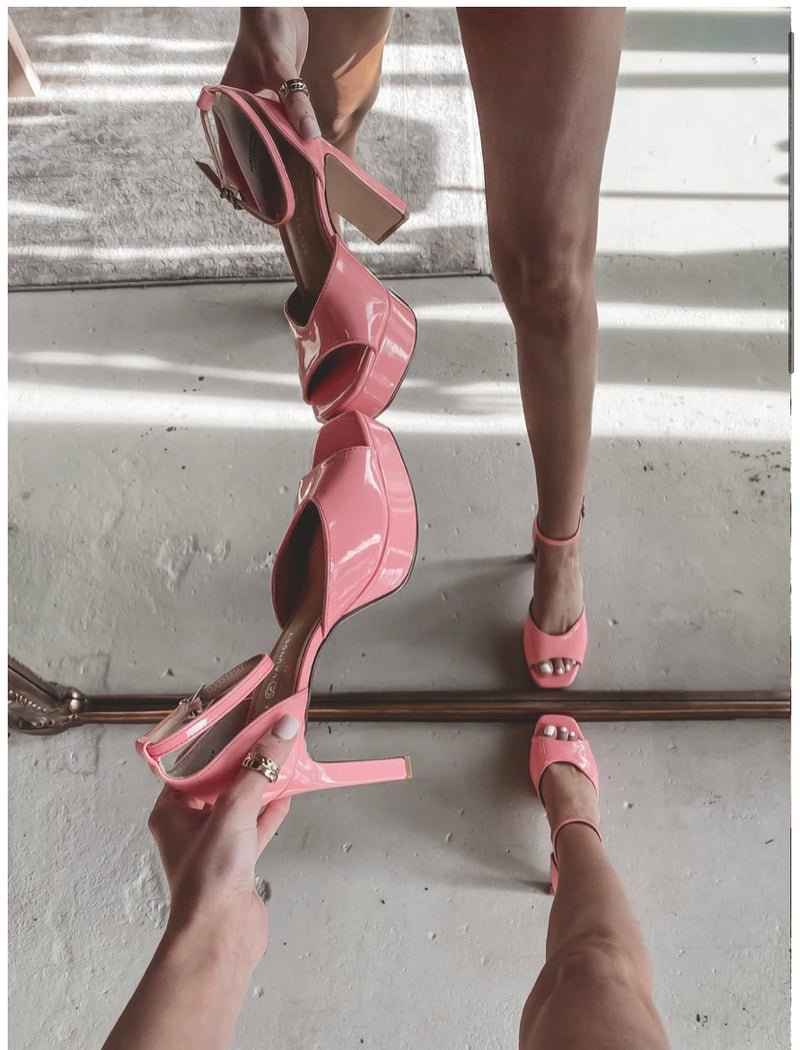 Tiana Pink Patent Heels