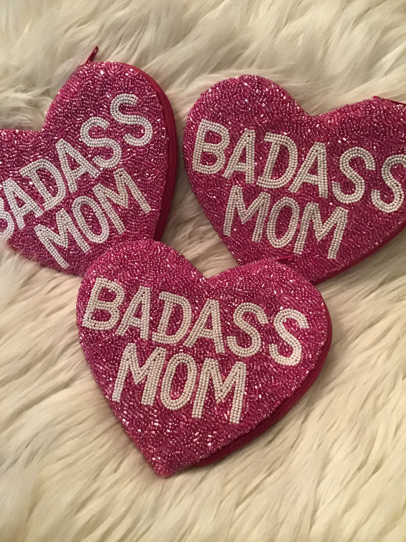 BadAss Mom Heart Coin Purse