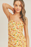 Sunflower Ruched Mini Dress