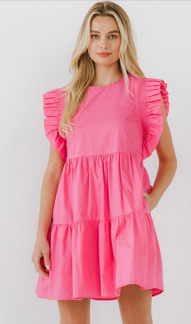 Ruffled Pink Babydoll Dress