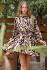 Dolman 3/4 Sleeve Animal Print Dress
