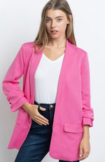 Shirring Oversized Blazer Jacket