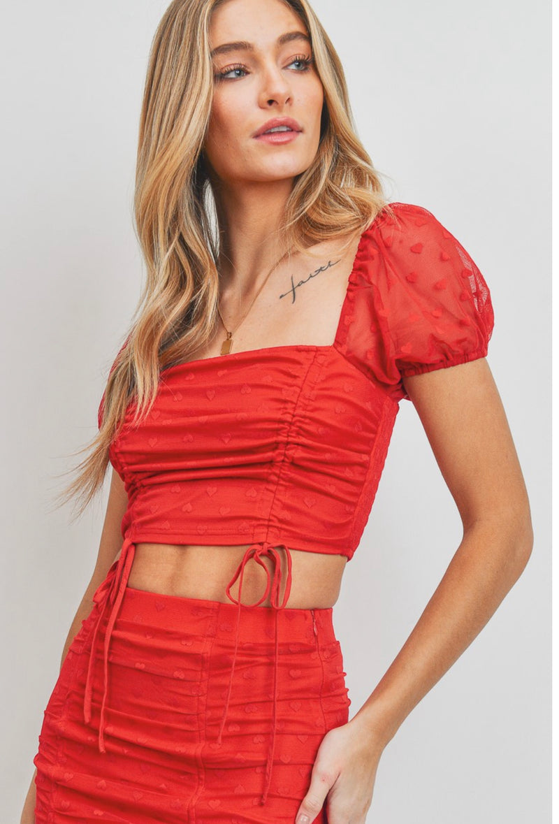 Red Heart Crop Top