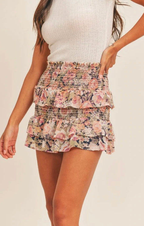 Isabella Floral Ruffled Skirt