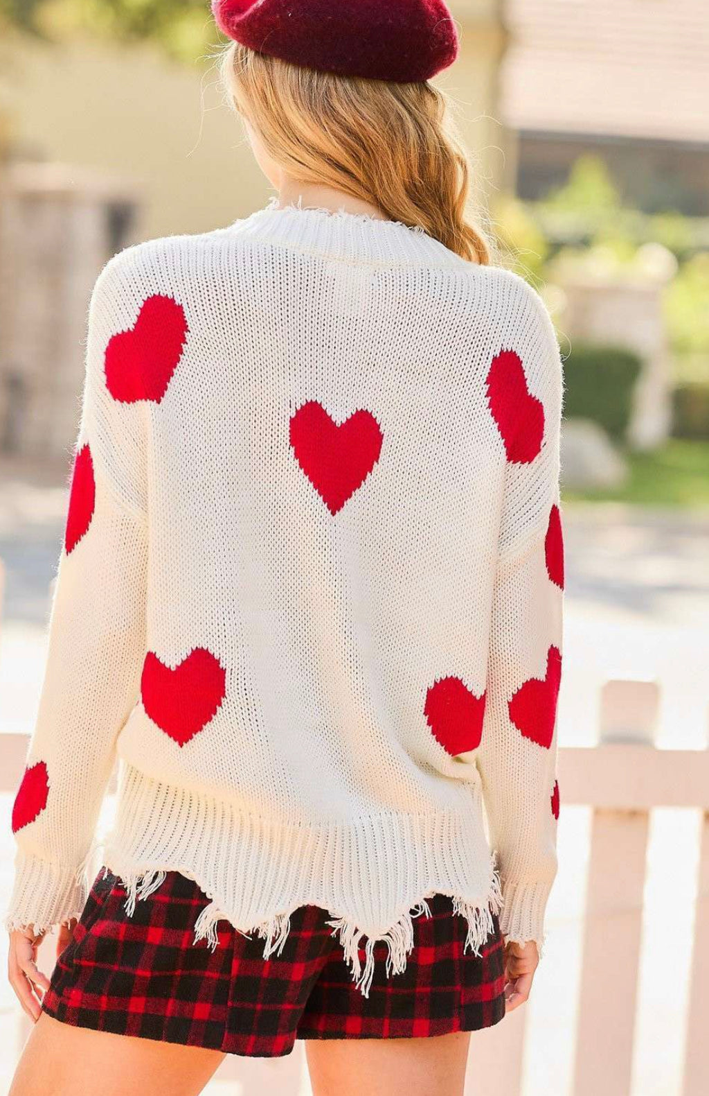 Red Heart Distressed Sweater – Rolling Rack Boutique