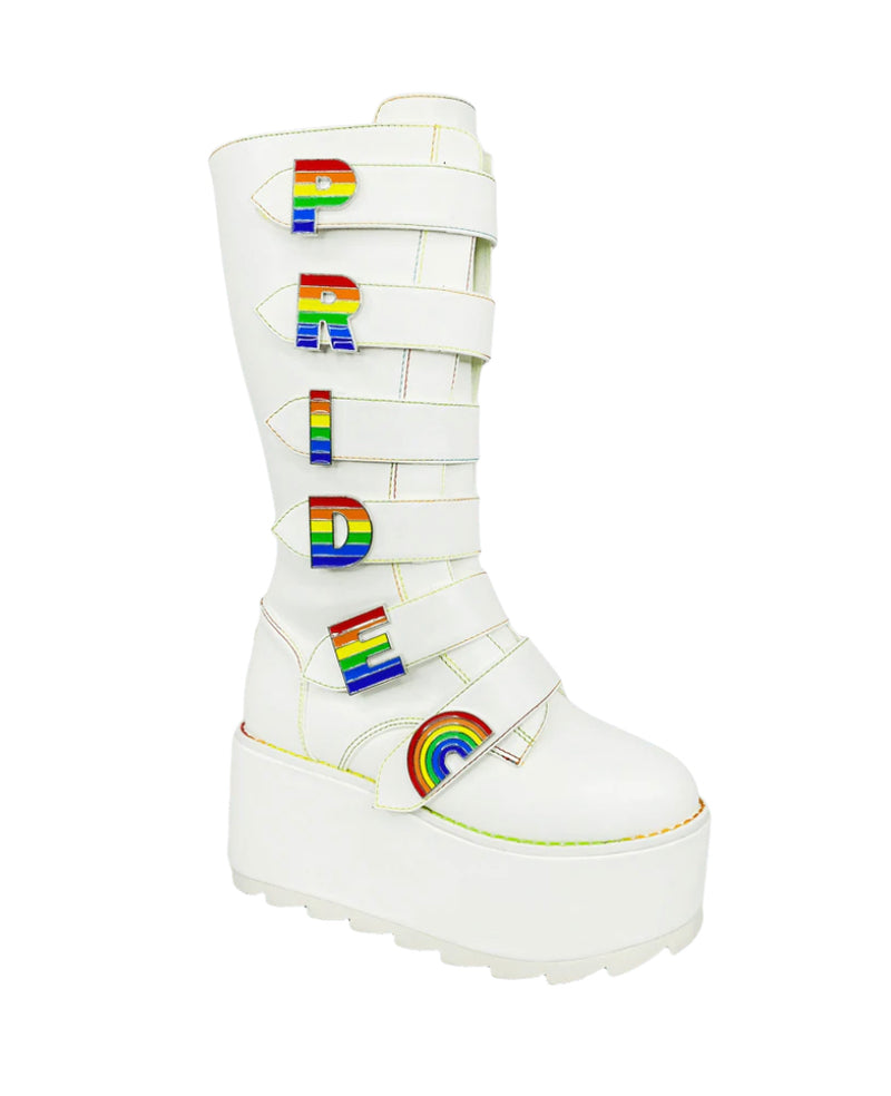 Karma Pride White Platform Boot
