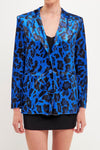 Cobalt Leopard Blazer