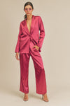 Fuchsia Satin Blazer