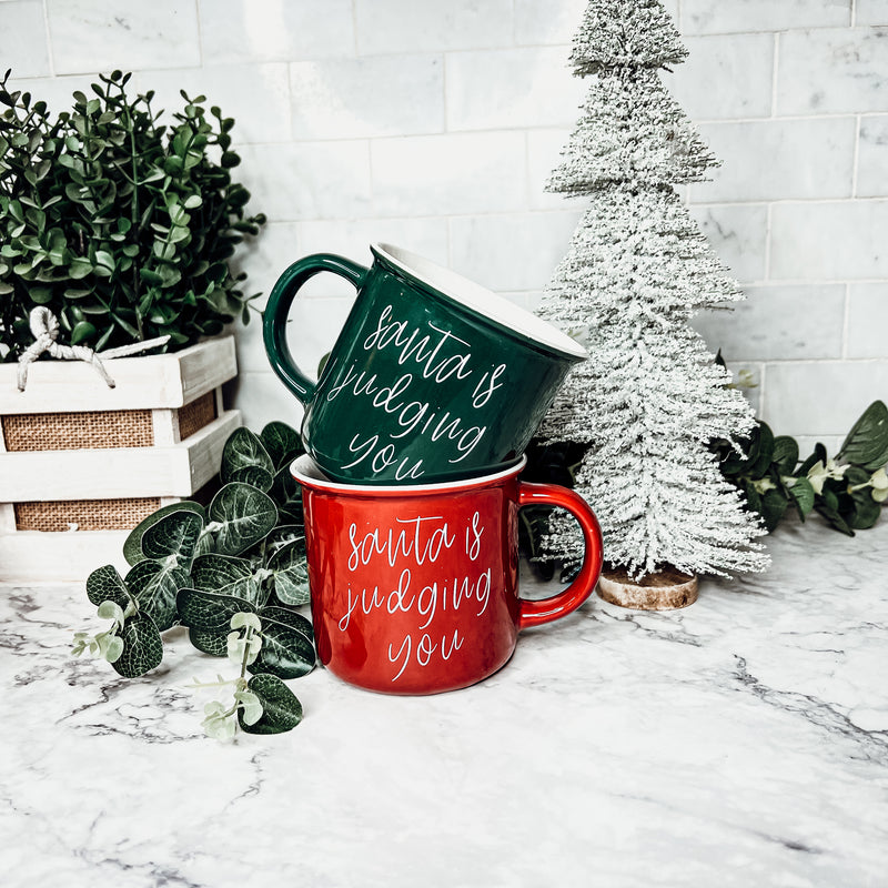 Naughty Nice Red Glazed Holiday Mug