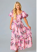 Sydney Pink Floral Maxi Dress